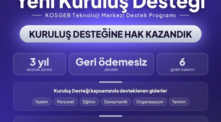 Haliç AI TEKMER KOSGEB Teknoloji Merkezi Yeni Kuruluş Desteği