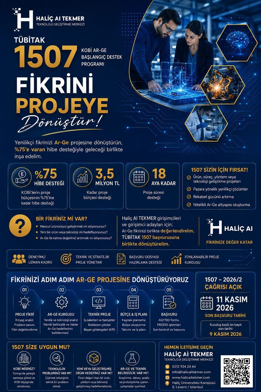 TÜBİTAK 1507 KOBİ Ar-Ge Başlangıç Destek Programı duyurusu